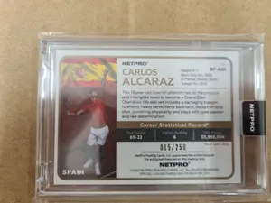 CARLOS ALCARAZ 2022 NETPRO TENNIS ROOKIE ON CARD AUTO RC 15/250 SEALED