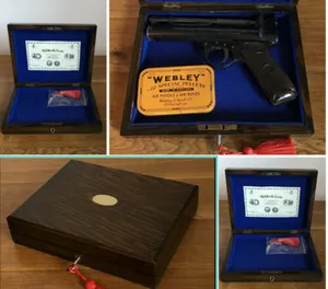 Antique Wood Display Box for Webley Scott Air Pistol Junior Senior Premier ONLY
