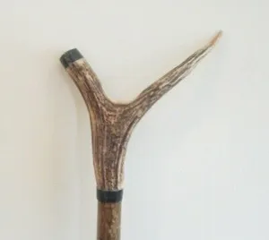 ANTLER AND CORIAN THUMBSTICK on hazel shank, walker and beaters stick