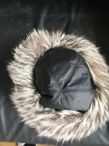 Prada Silver Fox Real Fur Hat Authentic Size L Women's Luxury Winter Warm