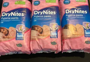 Huggies DryNites Pyjama Pants for Girls Age 4-7 30 Pants Total